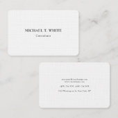 Linen Klassisches Minimalistisches Berufliches Ele Visitenkarte (Vorne/Hinten)