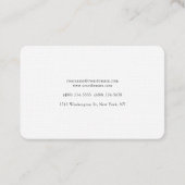 Linen Klassisches Minimalistisches Berufliches Ele Visitenkarte (Rückseite)