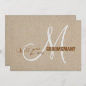 Linen Leinwand Hochzeit mein Trauzeuge einladen Einladung (Vorne/Hinten)