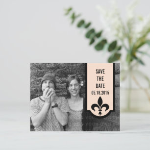Linen Lilie Banner Save the Date Postkarte
