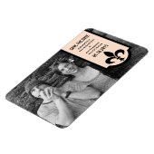 Linen Lilie Banner Speichern Sie das Date Magnet (Linke Seite)