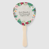 Linen Look Blumenzauber Hochzeitsprogramm Fan Fächer (Rückseite)