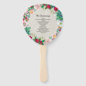 Linen Look Blumenzauber Hochzeitsprogramm Fan Fächer (Vorderseite)
