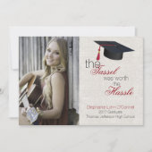 Linen Look Foto Abschluss Ankündigung (Vorderseite)