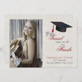 Linen Look Foto Abschluss Ankündigung (Vorne/Hinten)