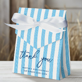 Linen Look Striping Geburtstag Danke Light Blue Geschenkschachtel