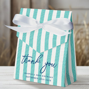 Linen Look Striping Geburtstag Danke Minze Party Geschenkschachtel