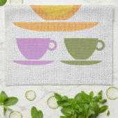 Linen Look Teacups Küchentücher (Gefaltet)