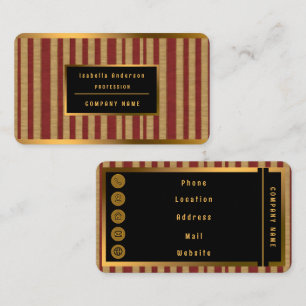 Linen Luxury Popular Burgundy Gold Collection Visitenkarte
