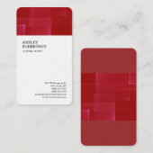 Linen Luxury Red White Beruflich Minimalistisch Visitenkarte (Vorne/Hinten)