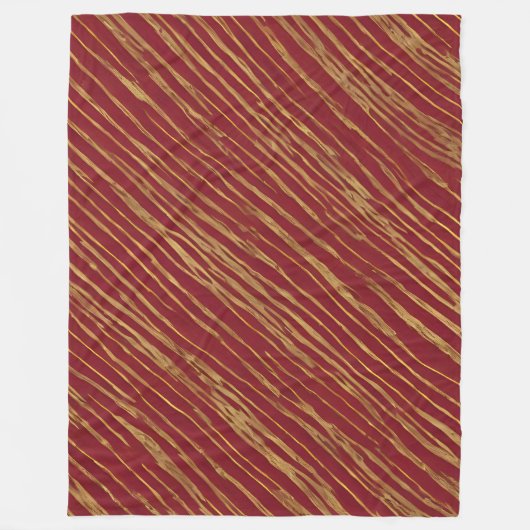 Linen Luxus Moderne Burgundy Gold Collection Fleecedecke (Vorderseite)