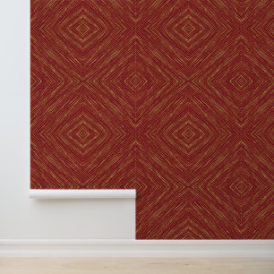 Linen Luxus Moderne Burgundy Gold Collection Tapete