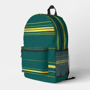 Linen Luxus moderne grüne Gold Texture Collection Bedruckter Rucksack