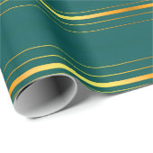 Linen Luxus moderne grüne Gold Texture Collection Geschenkpapier (Rolleneckpunkt)