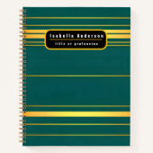 Linen Luxus moderne grüne Gold Texture Collection Notizblock (Vorderseite)