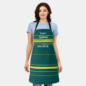 Linen Luxus moderne grüne Gold Texture Collection Schürze (Getragen)