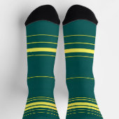 Linen Luxus moderne grüne Gold Texture Collection Socken (Oben)