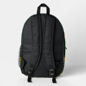 Linen Luxus Trendy Green Gold Texture Collection Bedruckter Rucksack (Rückseite)