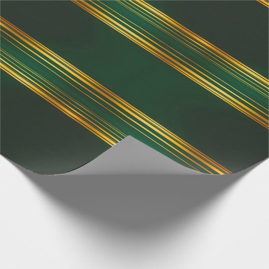 Linen Luxus Trendy Green Gold Texture Collection Geschenkpapier (Ecke)