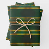 Linen Luxus Trendy Green Gold Texture Collection Geschenkpapier Set (Beispiel)
