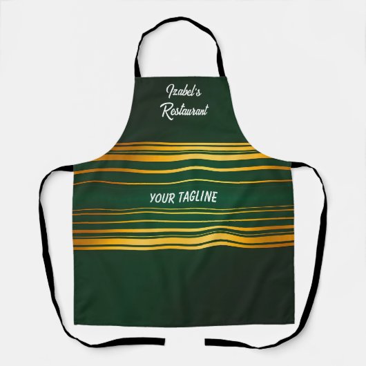Linen Luxus Trendy Green Gold Texture Collection Schürze (Vorderseite)