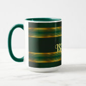 Linen Luxus Trendy Green Gold Texture Collection Tasse (Links)
