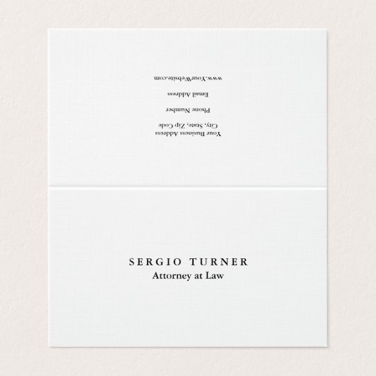 Linen Minimalistisch Berufliche Anwältin auf dem R Visitenkarten (Außenseite Aufgefaltet)
