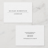 Linen Minimalistisch Einzigartig Schwarz-weiß Visitenkarte (Vorne/Hinten)