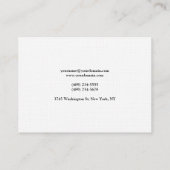 Linen Minimalistisch Einzigartig Schwarz-weiß Visitenkarte (Rückseite)