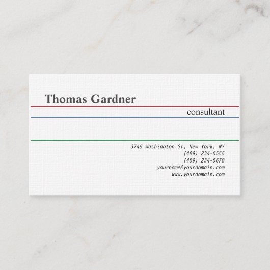 Linen Minimalistisch Schlicht kreativ Moderne Visitenkarte (Vorderseite)