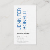 Linen minimalistisch schlicht, modern blau, einfac visitenkarte (Vorderseite)