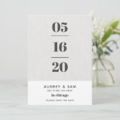 Linen Modern Minimal Save the Date (Stehend Vorderseite)