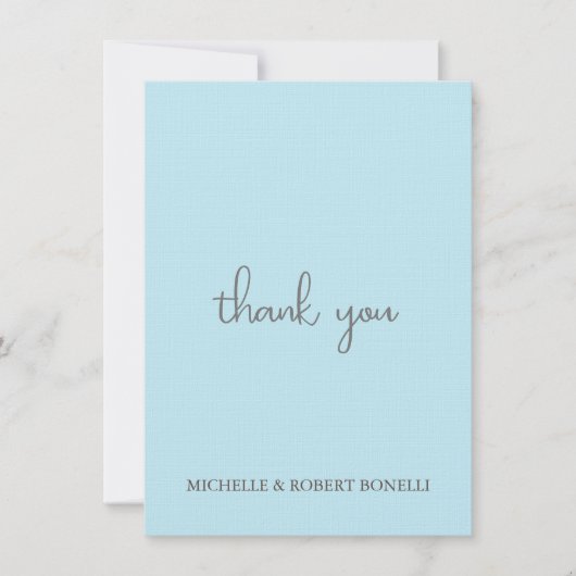 Linen Moderne handgeschriebene Chic Danke Karte (Vorderseite)