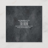 Linen Moderne Minimalistische Berufliche Grauwand Quadratische Visitenkarte (Rückseite)