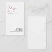 Linen Moderne Minimalistische Berufliche Handschri Visitenkarte (Vorne/Hinten)