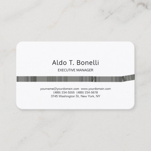 Linen Moderne Minimalistische Schlichte Grau Weiß Visitenkarte (Vorderseite)