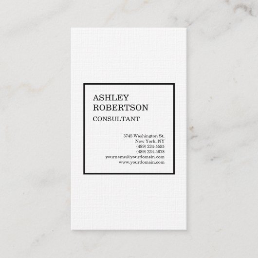Linen Moderne Schlichte Beruflich Trendy Minimalis Visitenkarte (Vorderseite)