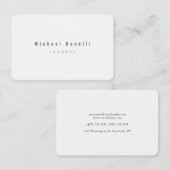 Linen Modernes, Minimalistisches Berufliches Elega Visitenkarte (Vorne/Hinten)