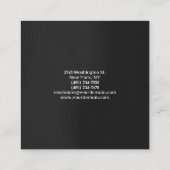 Linen Modernes, Minimalistisches Berufliches Gray  Quadratische Visitenkarte (Rückseite)