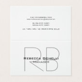 Linen Monogram Manager Zelt Falten Premium Linen Visitenkarten (Außenseite Aufgefaltet)