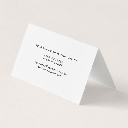 Linen Monogram Manager Zelt Falten Premium Linen Visitenkarten (Rückseite)