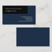 Linen Navy Blue Black Elegante Schlicht Beruflich Visitenkarte (Vorne/Hinten)