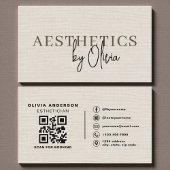 Linen Neutral Skincare Esthetician QR Code Visitenkarte