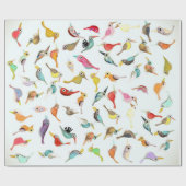 Linen Paper Birds Geschenkpapier (Flach)