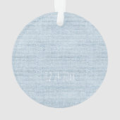 Linen Pastel Blue New Baby NAME Birthdate Sweet Ornament (Rückseite)