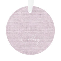 Linen Pastel Pink Baby Girl Name Birthdate Sweet