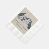 Linen Peacock Rustikales Hochzeitspapier Napkins Serviette (Ecke)