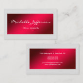 Linen Red Gray Lined Trendy Beruflich Modern Visitenkarte (Vorne/Hinten)