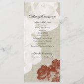 Linen Red White Ghost Rose Hochzeitsprogramm Programm (Rückseite)