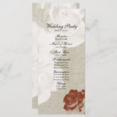 Linen Red White Ghost Rose Hochzeitsprogramm Programm (Vorne/Hinten)